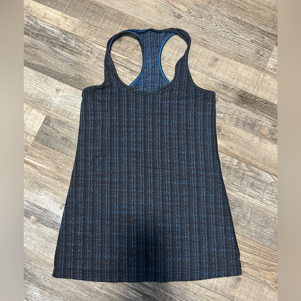 Women's Black and Blue Tank Top